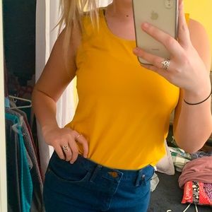 yellow tank top
